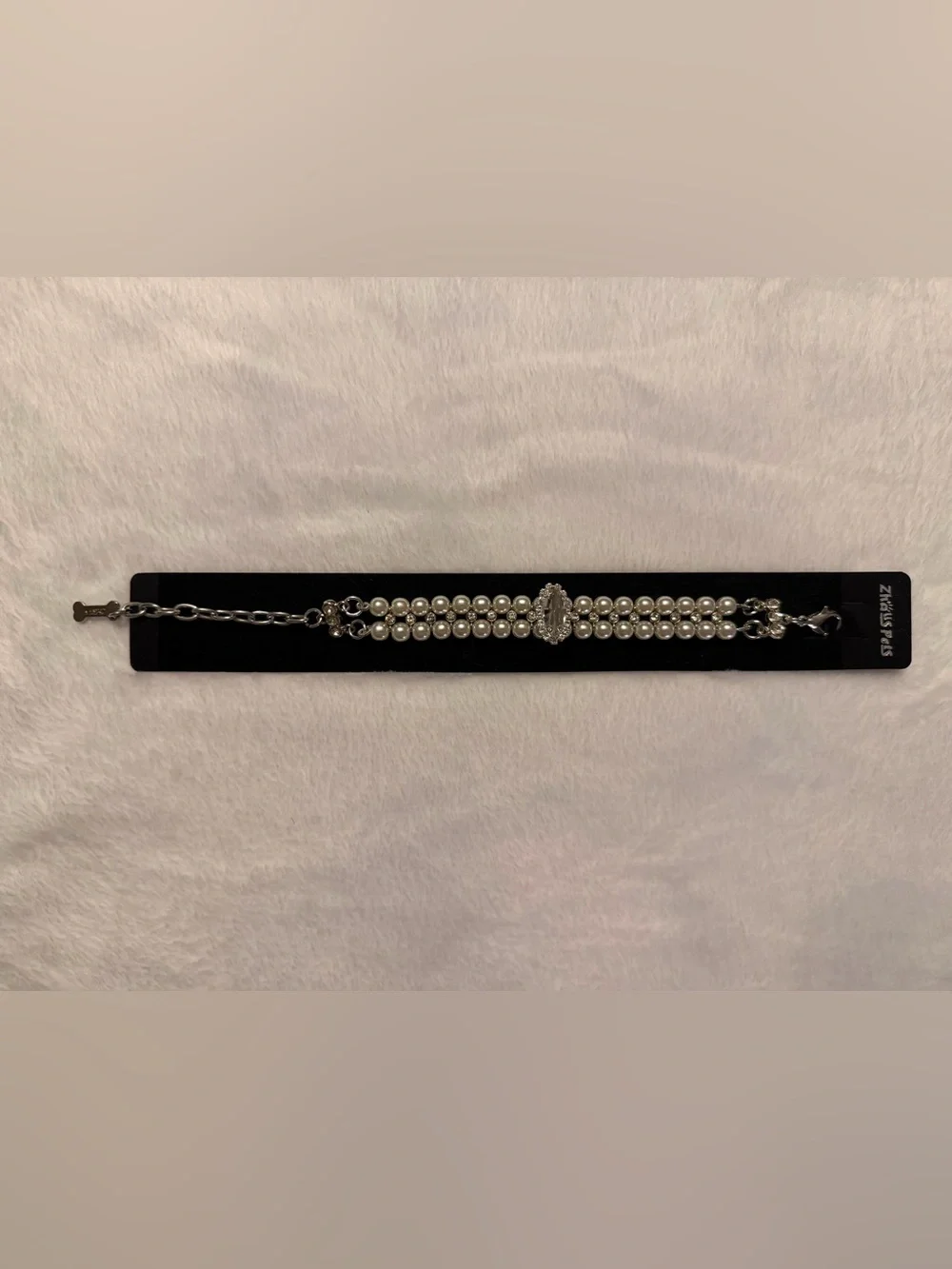 KUDES Adjustable Dog Pearl Collar with Extension Chain Size XS NEW